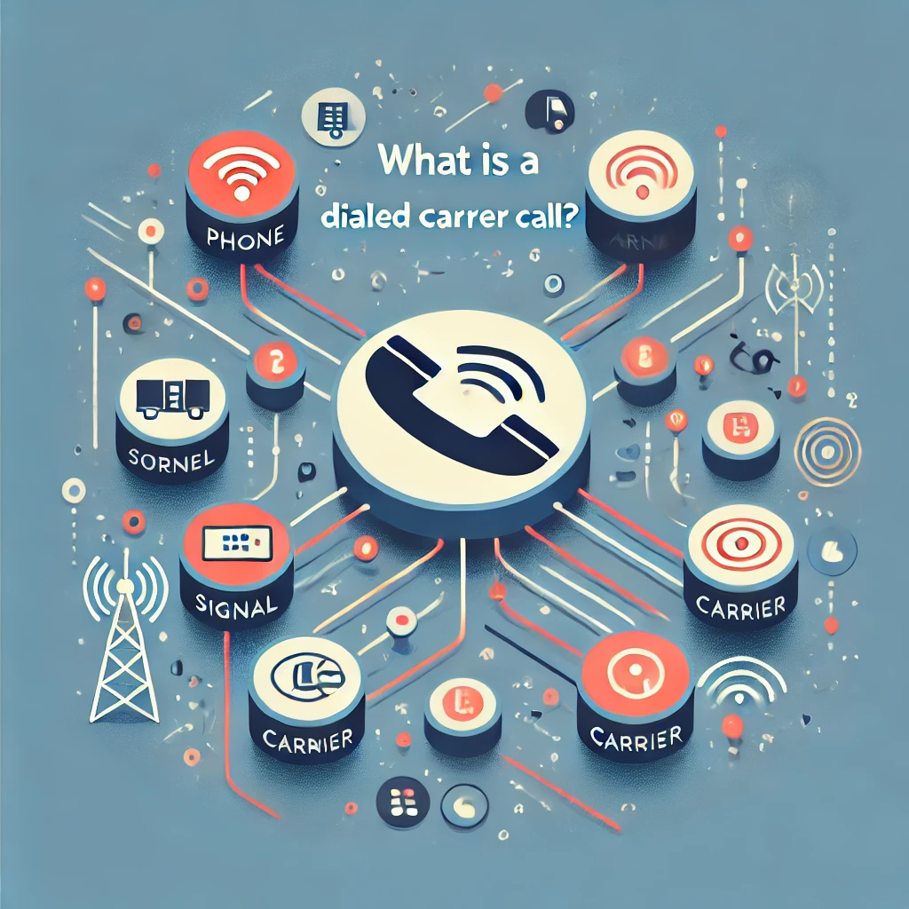 What Is a Dialed Carrier Call. A visual representation of a phone call being routed through different carriers,