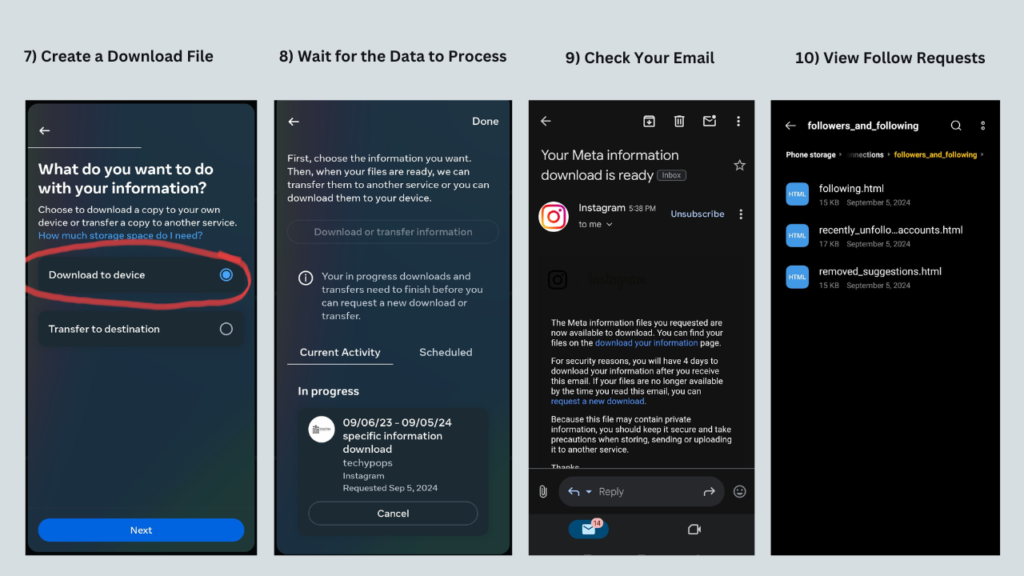 Steps to see who you requested to follow on instagram