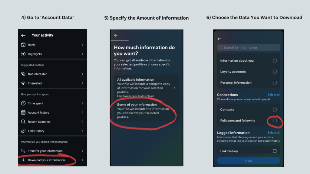 Steps to see who you requested to follow on instagram