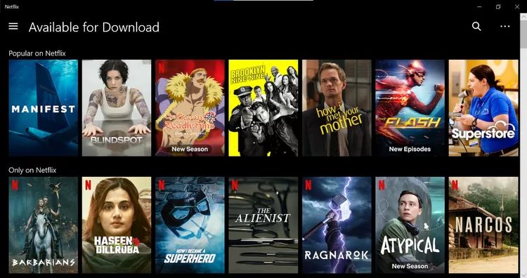 Find a movie to download on Netflix